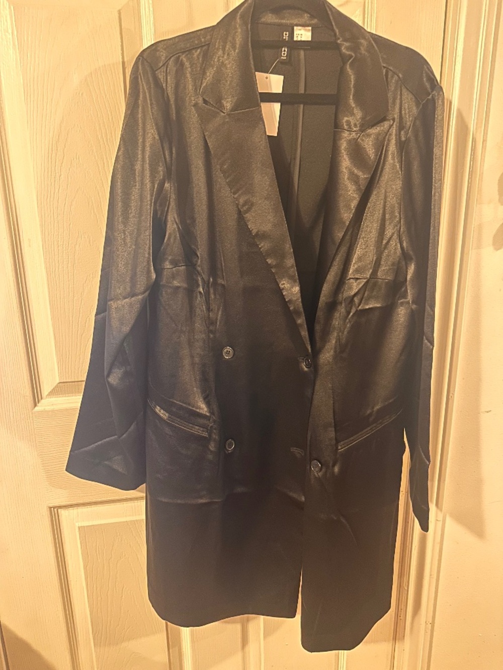 Satin Double Breasted Jacket Dress